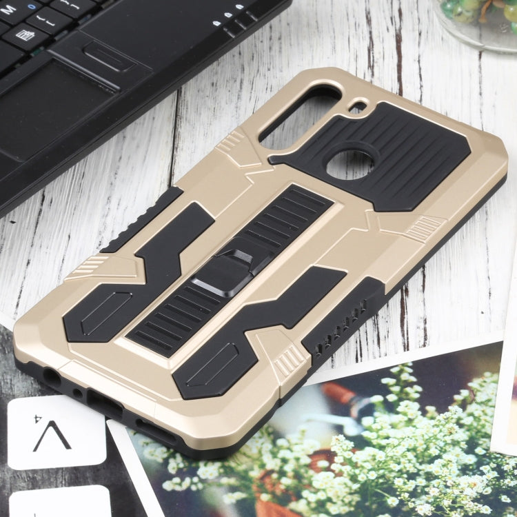 For Samsung Galaxy A21 US Version Vanguard Warrior All Inclusive Double-color Shockproof TPU + PC Protective Case with Holder