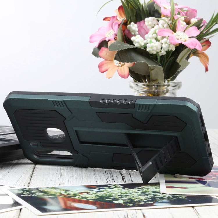 For Samsung Galaxy A21 US Version Vanguard Warrior All Inclusive Double-color Shockproof TPU + PC Protective Case with Holder