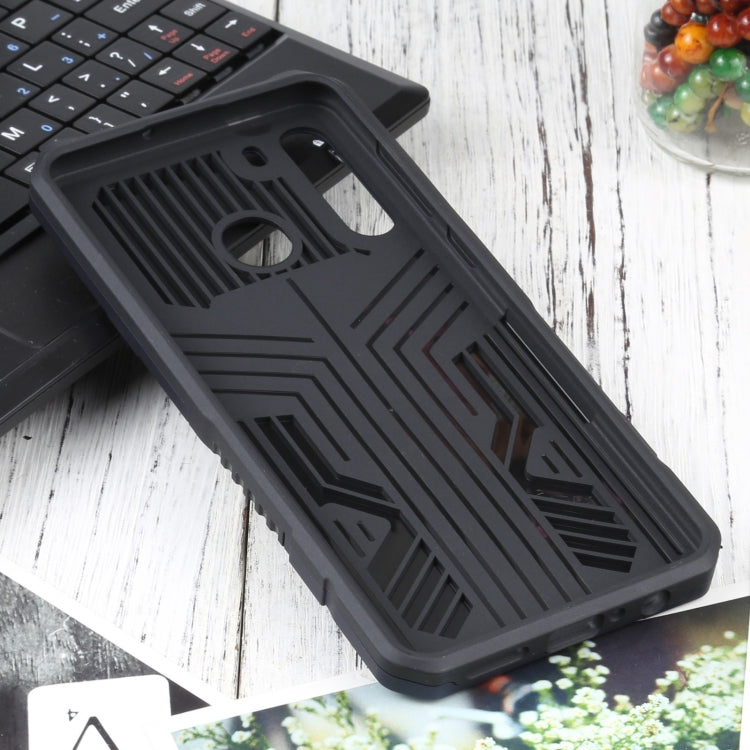 For Samsung Galaxy A21 US Version Vanguard Warrior All Inclusive Double-color Shockproof TPU + PC Protective Case with Holder
