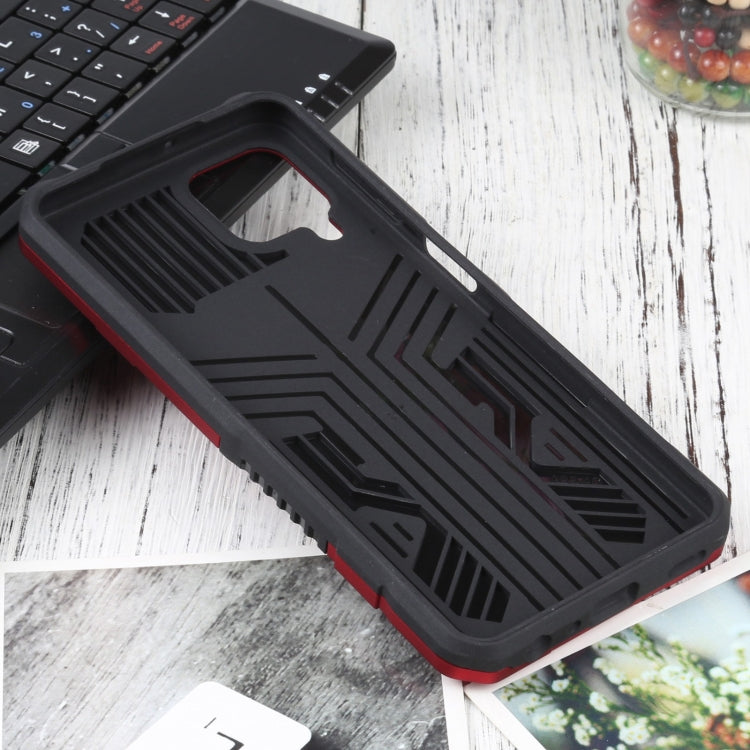 For Samsung Galaxy A22 4G / M32 4G Vanguard Warrior All Inclusive Double-color Shockproof TPU + PC Protective Case with Holder