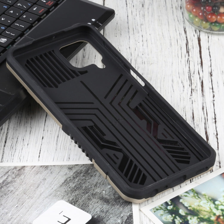 For Samsung Galaxy A22 4G / M32 4G Vanguard Warrior All Inclusive Double-color Shockproof TPU + PC Protective Case with Holder