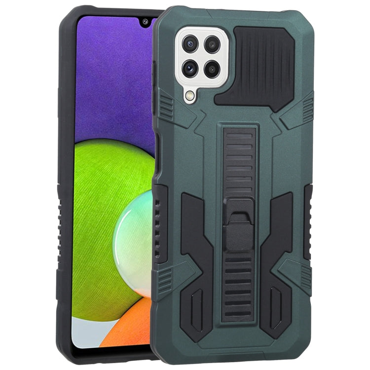 For Samsung Galaxy A22 4G / M32 4G Vanguard Warrior All Inclusive Double-color Shockproof TPU + PC Protective Case with Holder