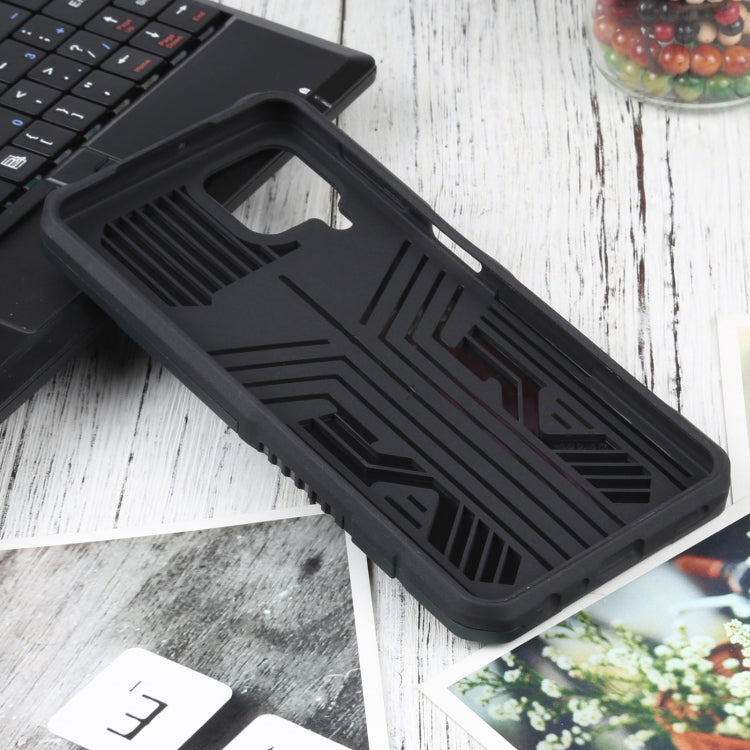 For Samsung Galaxy A22 4G / M32 4G Vanguard Warrior All Inclusive Double-color Shockproof TPU + PC Protective Case with Holder