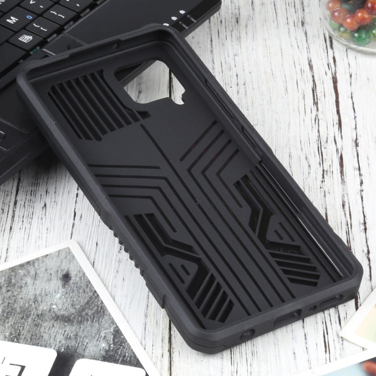 For Samsung Galaxy A42 5G Vanguard Warrior All Inclusive Double-color Shockproof TPU + PC Protective Case with Holder
