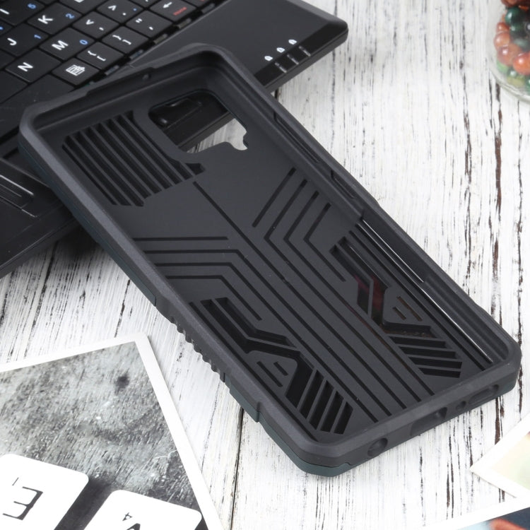For Samsung Galaxy A42 5G Vanguard Warrior All Inclusive Double-color Shockproof TPU + PC Protective Case with Holder