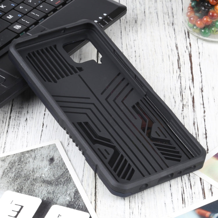 For Samsung Galaxy A42 5G Vanguard Warrior All Inclusive Double-color Shockproof TPU + PC Protective Case with Holder