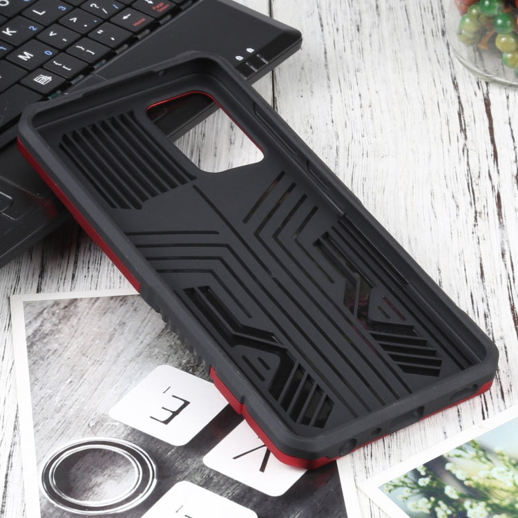 For Samsung Galaxy A72 5G / 4G Vanguard Warrior All Inclusive Double-color Shockproof TPU + PC Protective Case with Holder