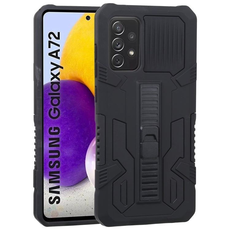 For Samsung Galaxy A72 5G / 4G Vanguard Warrior All Inclusive Double-color Shockproof TPU + PC Protective Case with Holder