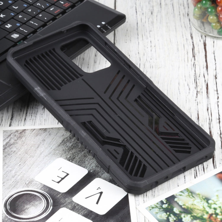 For Samsung Galaxy A72 5G / 4G Vanguard Warrior All Inclusive Double-color Shockproof TPU + PC Protective Case with Holder