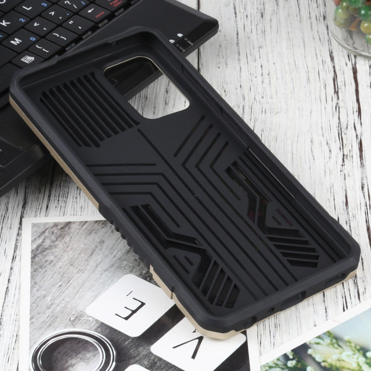 For Samsung Galaxy A72 5G / 4G Vanguard Warrior All Inclusive Double-color Shockproof TPU + PC Protective Case with Holder