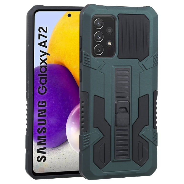 For Samsung Galaxy A72 5G / 4G Vanguard Warrior All Inclusive Double-color Shockproof TPU + PC Protective Case with Holder