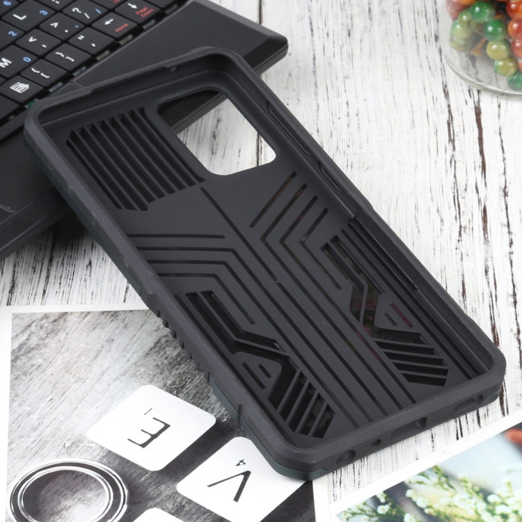 For Samsung Galaxy A72 5G / 4G Vanguard Warrior All Inclusive Double-color Shockproof TPU + PC Protective Case with Holder