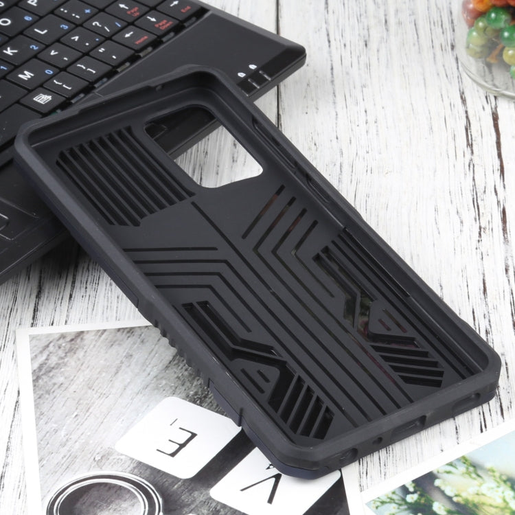 For Samsung Galaxy A72 5G / 4G Vanguard Warrior All Inclusive Double-color Shockproof TPU + PC Protective Case with Holder