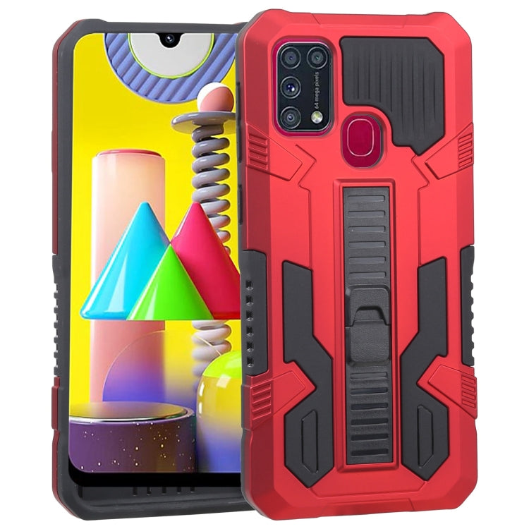 For Samsung Galaxy M31 / M21 / M30S Vanguard Warrior All Inclusive Double-color Shockproof TPU + PC Protective Case with Holder
