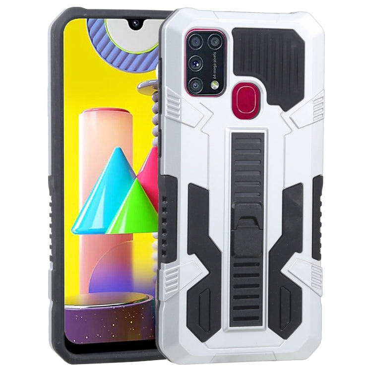 For Samsung Galaxy M31 / M21 / M30S Vanguard Warrior All Inclusive Double-color Shockproof TPU + PC Protective Case with Holder