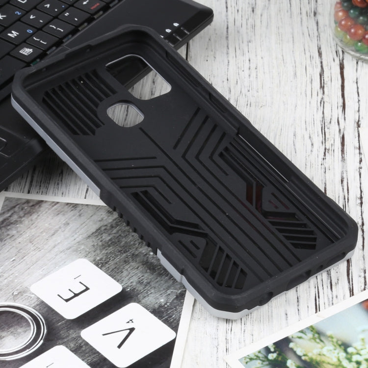 For Samsung Galaxy M31 / M21 / M30S Vanguard Warrior All Inclusive Double-color Shockproof TPU + PC Protective Case with Holder