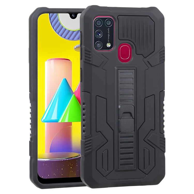 For Samsung Galaxy M31 / M21 / M30S Vanguard Warrior All Inclusive Double-color Shockproof TPU + PC Protective Case with Holder