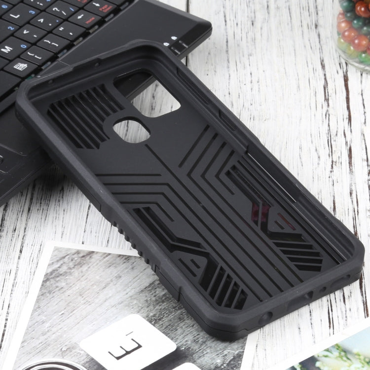 For Samsung Galaxy M31 / M21 / M30S Vanguard Warrior All Inclusive Double-color Shockproof TPU + PC Protective Case with Holder