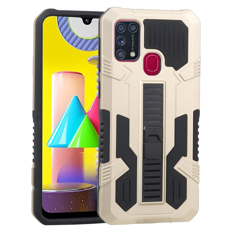 For Samsung Galaxy M31 / M21 / M30S Vanguard Warrior All Inclusive Double-color Shockproof TPU + PC Protective Case with Holder