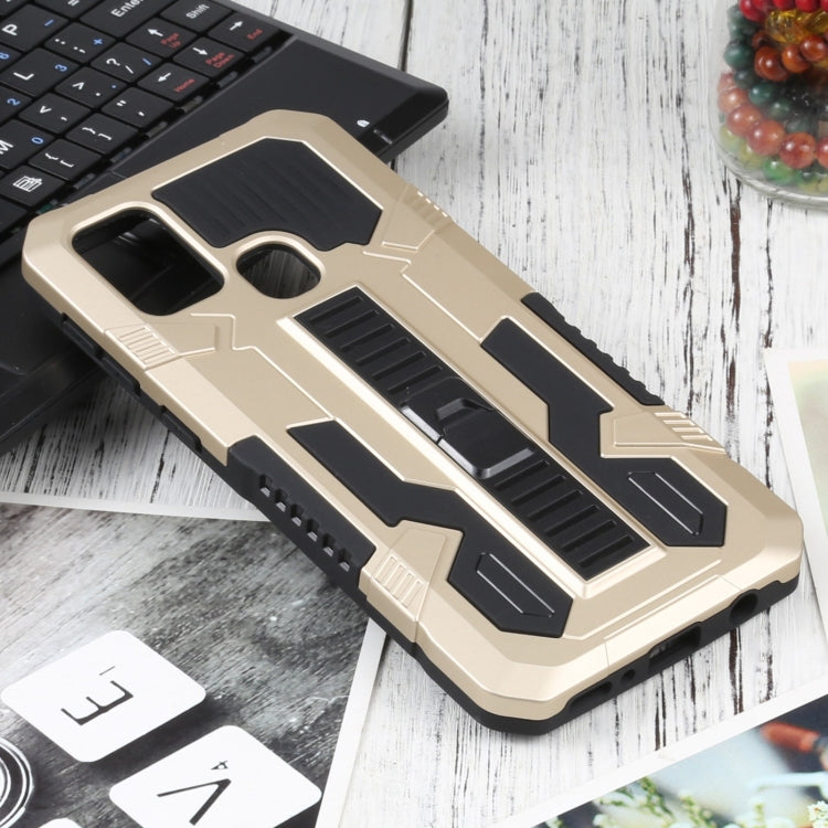 For Samsung Galaxy M31 / M21 / M30S Vanguard Warrior All Inclusive Double-color Shockproof TPU + PC Protective Case with Holder