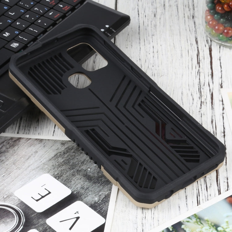 For Samsung Galaxy M31 / M21 / M30S Vanguard Warrior All Inclusive Double-color Shockproof TPU + PC Protective Case with Holder