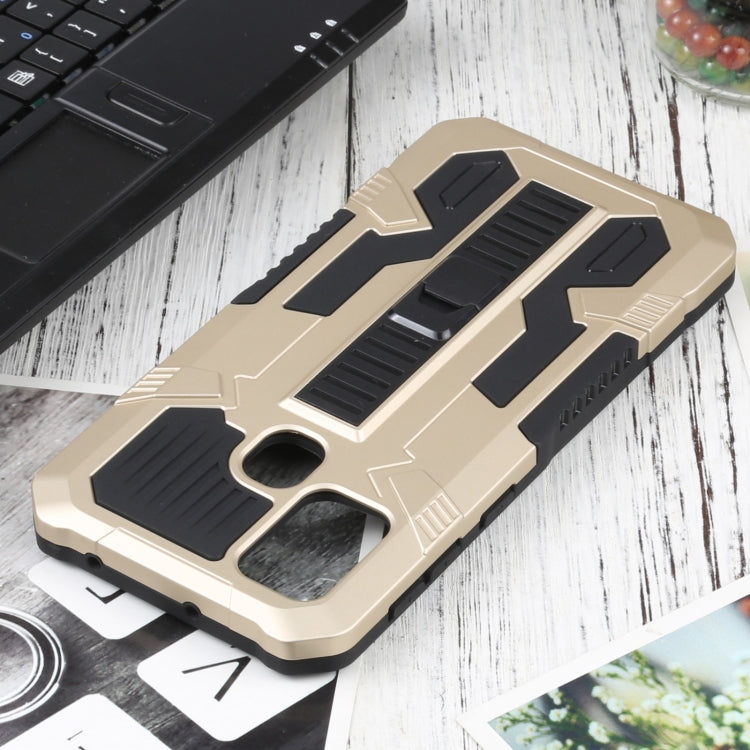 For Samsung Galaxy M31 / M21 / M30S Vanguard Warrior All Inclusive Double-color Shockproof TPU + PC Protective Case with Holder