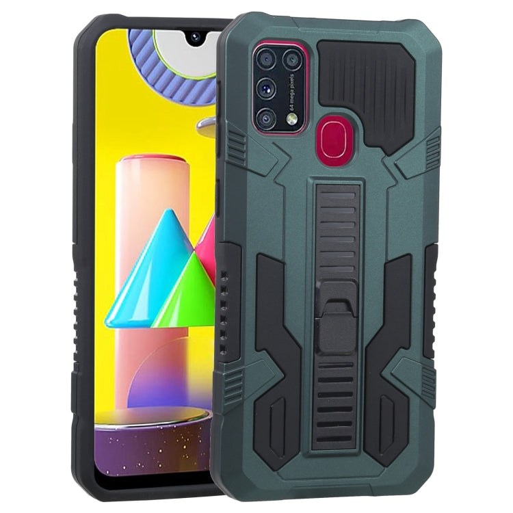 For Samsung Galaxy M31 / M21 / M30S Vanguard Warrior All Inclusive Double-color Shockproof TPU + PC Protective Case with Holder