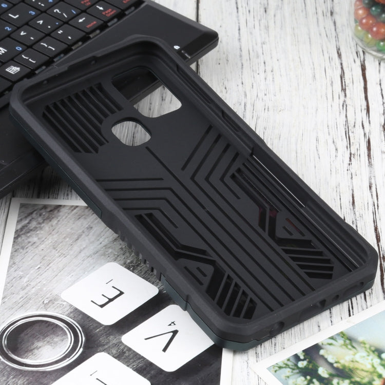 For Samsung Galaxy M31 / M21 / M30S Vanguard Warrior All Inclusive Double-color Shockproof TPU + PC Protective Case with Holder