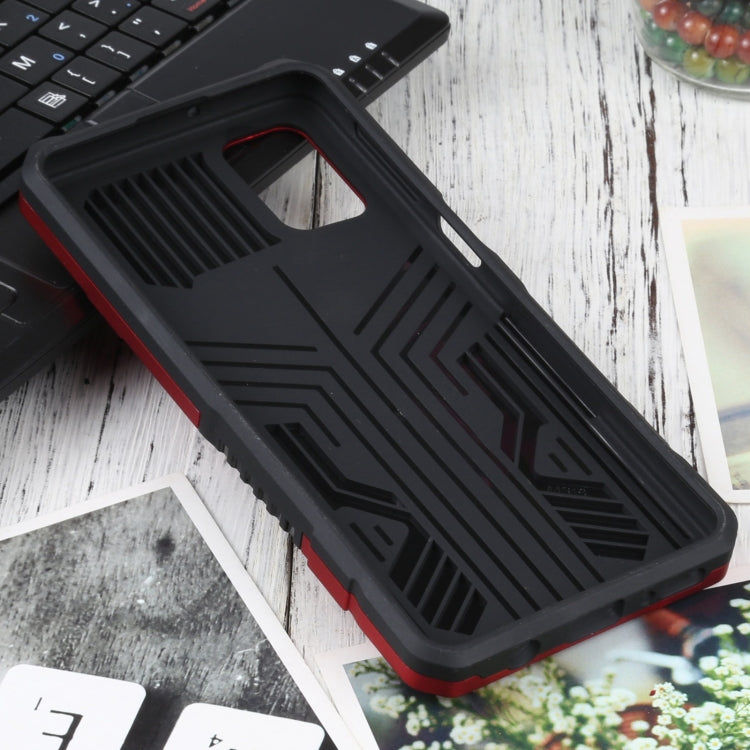 For Samsung Galaxy M31s Vanguard Warrior All Inclusive Double-color Shockproof TPU + PC Protective Case with Holder