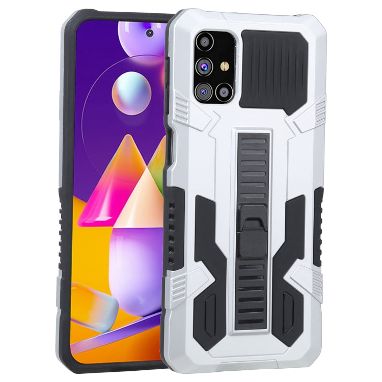 For Samsung Galaxy M31s Vanguard Warrior All Inclusive Double-color Shockproof TPU + PC Protective Case with Holder