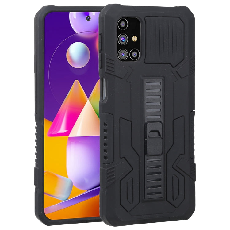 For Samsung Galaxy M31s Vanguard Warrior All Inclusive Double-color Shockproof TPU + PC Protective Case with Holder