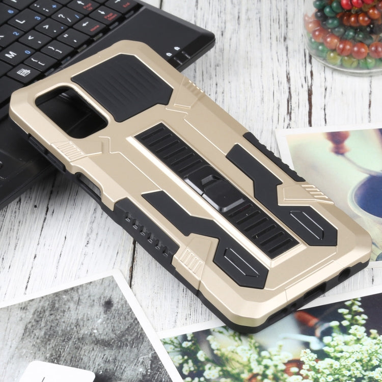 For Samsung Galaxy M31s Vanguard Warrior All Inclusive Double-color Shockproof TPU + PC Protective Case with Holder