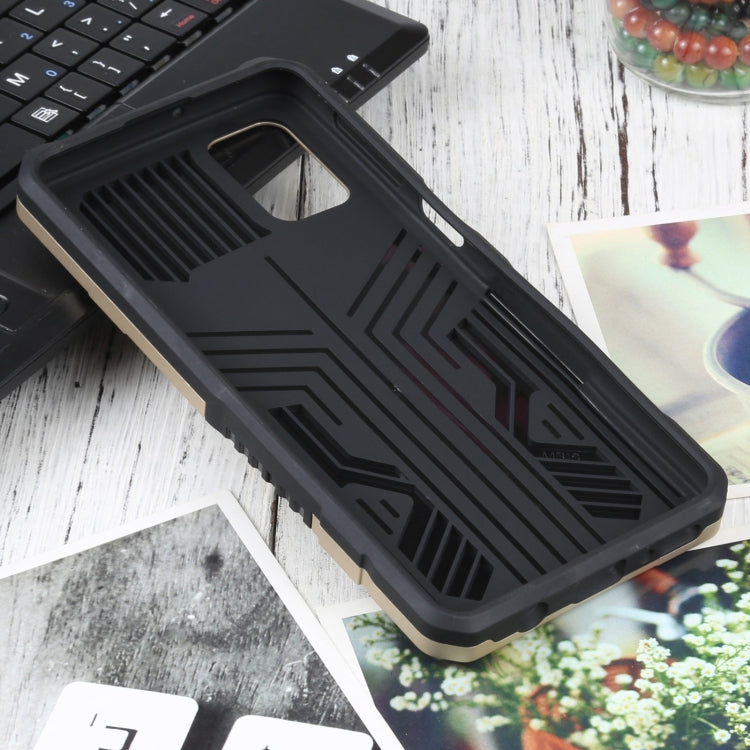 For Samsung Galaxy M31s Vanguard Warrior All Inclusive Double-color Shockproof TPU + PC Protective Case with Holder