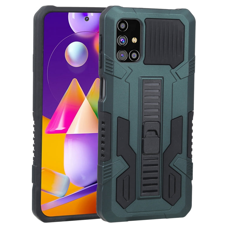 For Samsung Galaxy M31s Vanguard Warrior All Inclusive Double-color Shockproof TPU + PC Protective Case with Holder