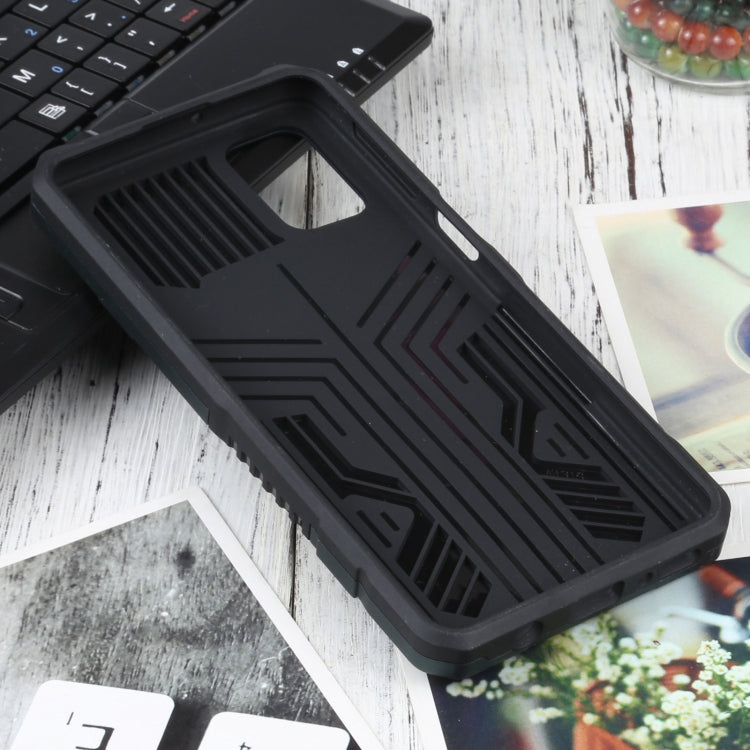 For Samsung Galaxy M31s Vanguard Warrior All Inclusive Double-color Shockproof TPU + PC Protective Case with Holder