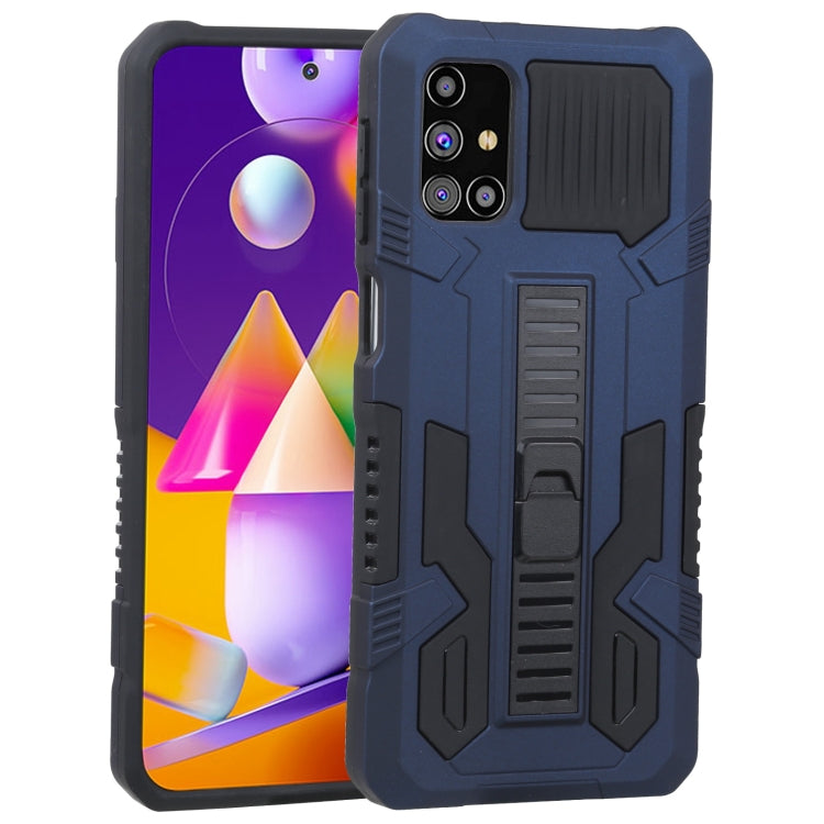 For Samsung Galaxy M31s Vanguard Warrior All Inclusive Double-color Shockproof TPU + PC Protective Case with Holder