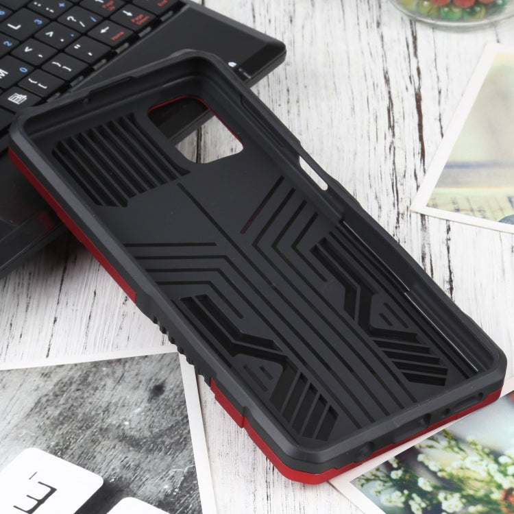 For Samsung Galaxy M51 Vanguard Warrior All Inclusive Double-color Shockproof TPU + PC Protective Case with Holder