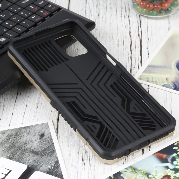 For Samsung Galaxy M51 Vanguard Warrior All Inclusive Double-color Shockproof TPU + PC Protective Case with Holder