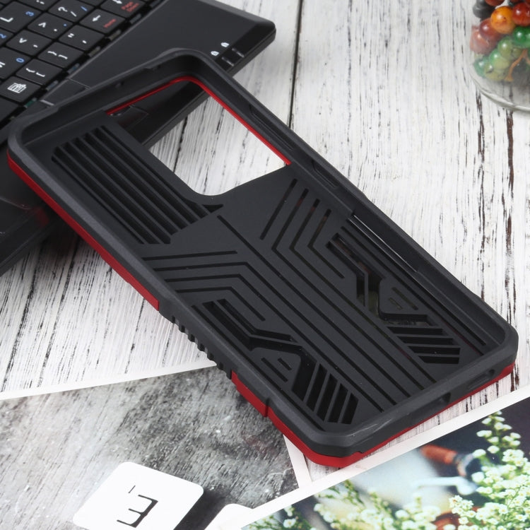 For Samsung Galaxy S21 Ultra 5G Vanguard Warrior All Inclusive Double-color Shockproof TPU + PC Protective Case with Holder
