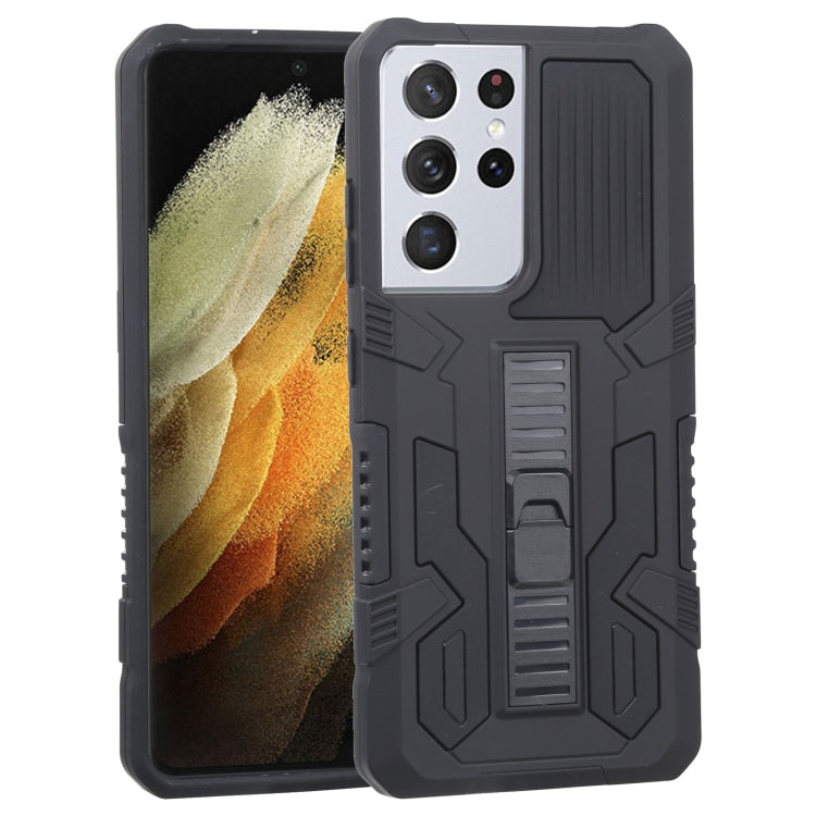 For Samsung Galaxy S21 Ultra 5G Vanguard Warrior All Inclusive Double-color Shockproof TPU + PC Protective Case with Holder
