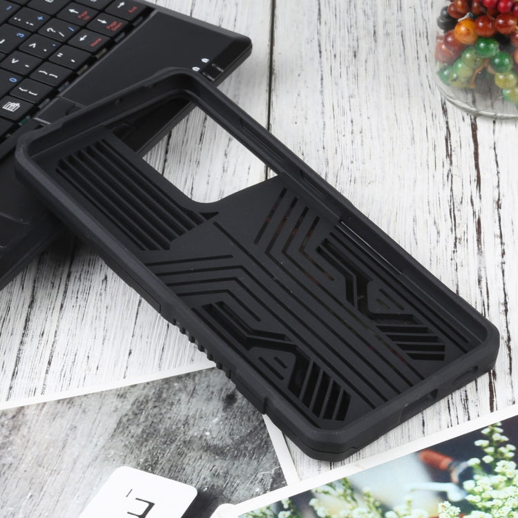 For Samsung Galaxy S21 Ultra 5G Vanguard Warrior All Inclusive Double-color Shockproof TPU + PC Protective Case with Holder
