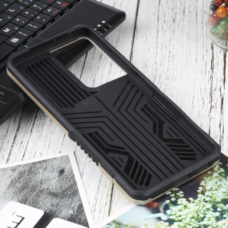 For Samsung Galaxy S21 Ultra 5G Vanguard Warrior All Inclusive Double-color Shockproof TPU + PC Protective Case with Holder