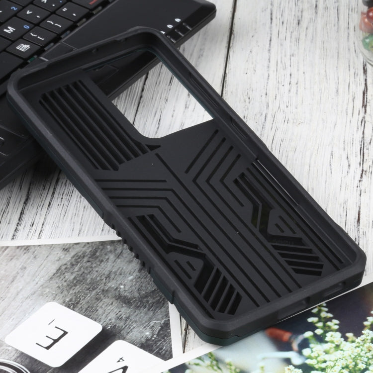 For Samsung Galaxy S21 Ultra 5G Vanguard Warrior All Inclusive Double-color Shockproof TPU + PC Protective Case with Holder