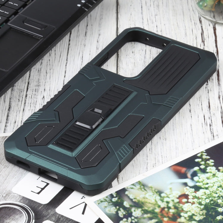 For Samsung Galaxy S21 Ultra 5G Vanguard Warrior All Inclusive Double-color Shockproof TPU + PC Protective Case with Holder