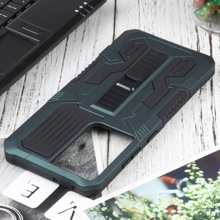For Samsung Galaxy S21 Ultra 5G Vanguard Warrior All Inclusive Double-color Shockproof TPU + PC Protective Case with Holder