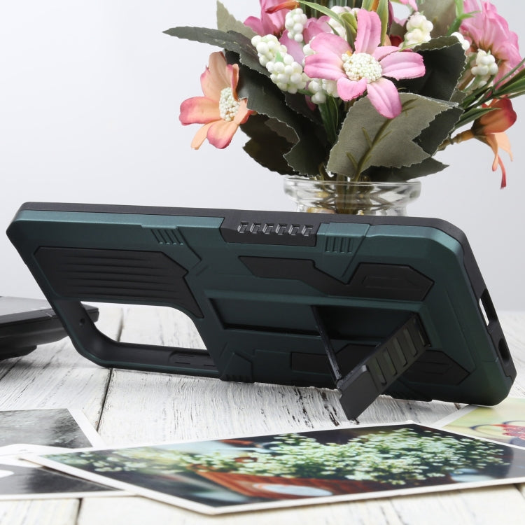 For Samsung Galaxy S21 Ultra 5G Vanguard Warrior All Inclusive Double-color Shockproof TPU + PC Protective Case with Holder