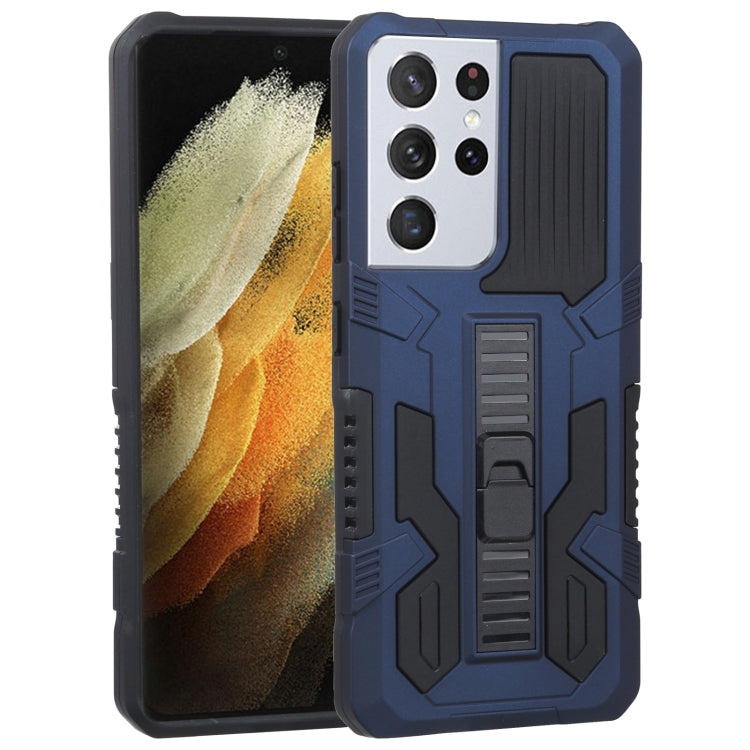 For Samsung Galaxy S21 Ultra 5G Vanguard Warrior All Inclusive Double-color Shockproof TPU + PC Protective Case with Holder