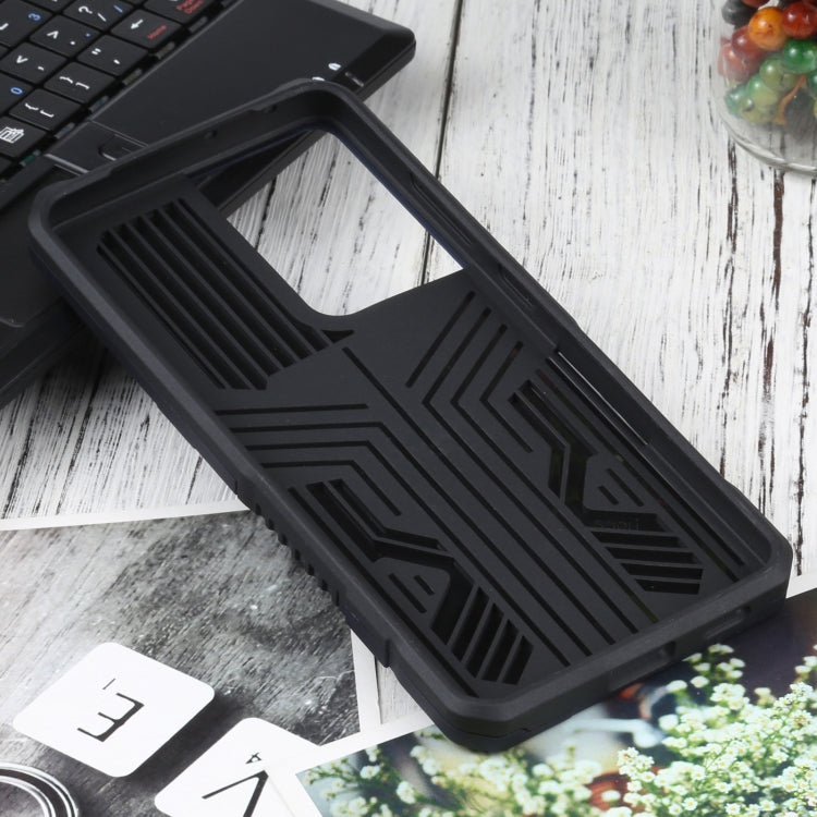 For Samsung Galaxy S21 Ultra 5G Vanguard Warrior All Inclusive Double-color Shockproof TPU + PC Protective Case with Holder