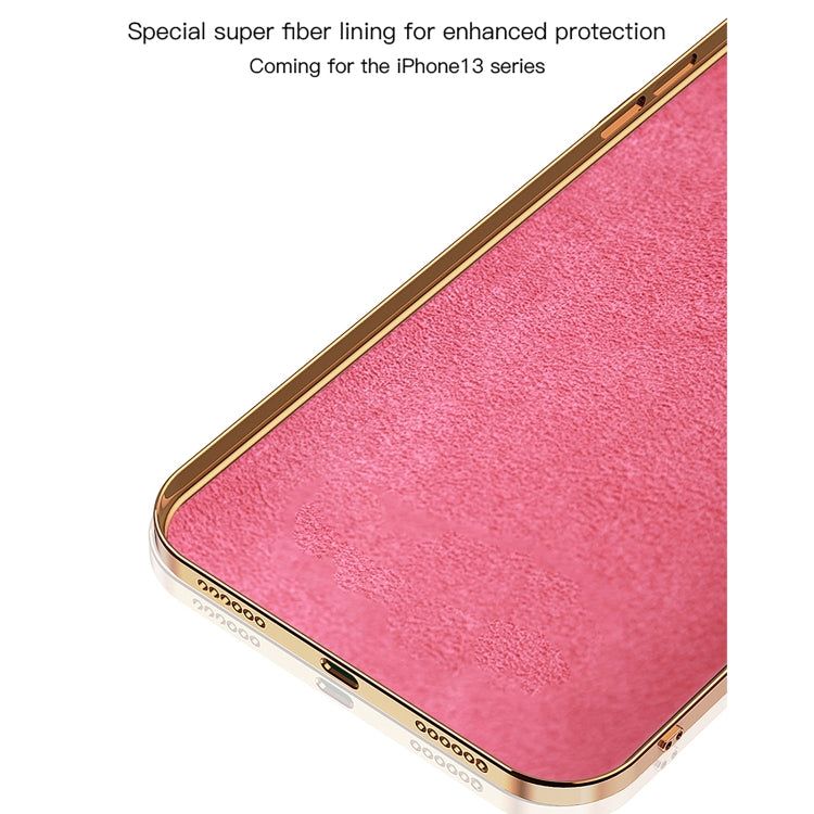 For iPhone 13 6D Electroplating Full Coverage Silicone Protective Case with Magnetic Ring Holder