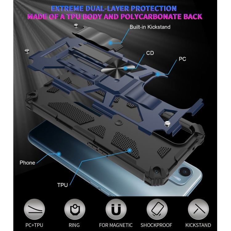 For OPPO A54 4G / A55 5G Shockproof TPU + PC Magnetic Protective Case with Holder